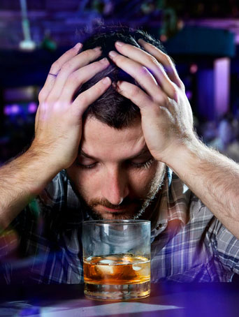man with alcohol addiction