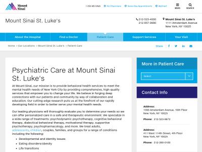 Mount Sinai Hospital At Saint Lukes New York