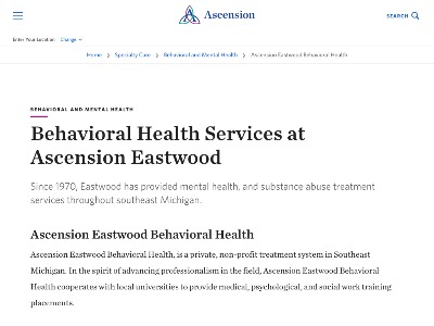 Ascesension Eastwood Behavioral Health Utica